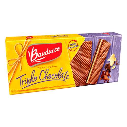 Biscoito Bauducco Wafer Triplo Chocolate 140g