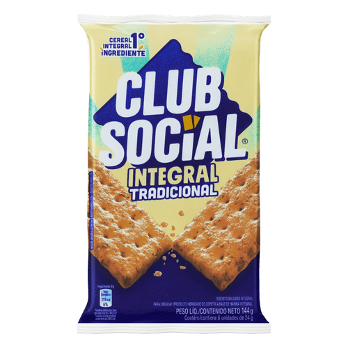 Biscoito Club Social Integral 144g