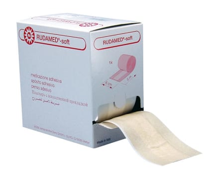 Rudamed Soft, plaster med kompres, beige, non woven, 6 cm x 5 m