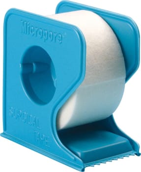 Micropore, fikseringstape, hvid, med dispenser, 5 cm x 9,1 m