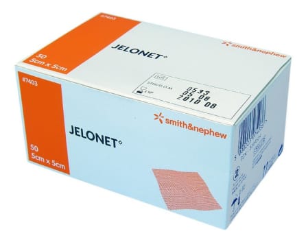 Jelonet, paraffin gazekompres, steril, 5 cm x 5 cm