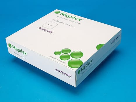Mepilex, skumbandage med Safetac silikone, steril, 10 cm x 10 cm