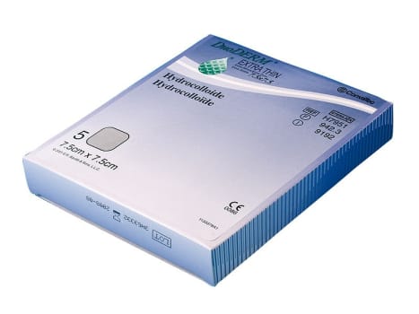 DuoDERM Extra Thin, sårbandage, steril, 7,5 cm x 7,5 cm