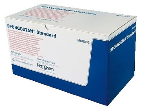 Spongostan, standard, steril, 7 cm x 5 cm x 1 cm