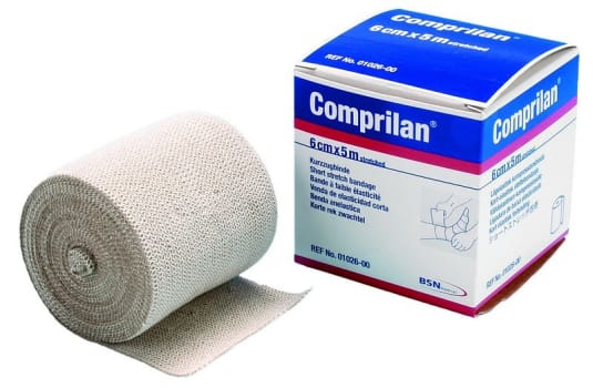 Comprilan, kortstræksbind, 100 % bomuld, 8 cm x 5 m