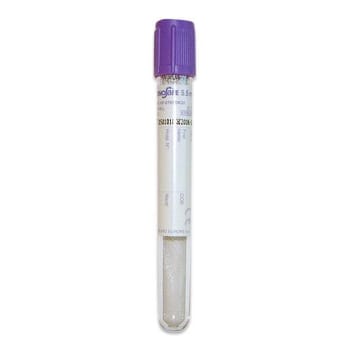 Vacutainer, glas, lilla, K2EDTA, 5/4 ml