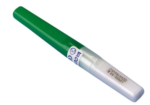 Vacutainer, kanyle med ventil, grøn, steril, 0,8 mm x 38 mm