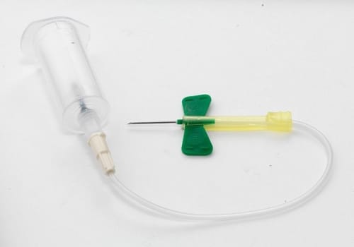 Vacutainer, prøvetagningssæt m.holder,safety-lok, 18 cm,steril, 21G x 3/4in, 0,8 mm x 19 mm