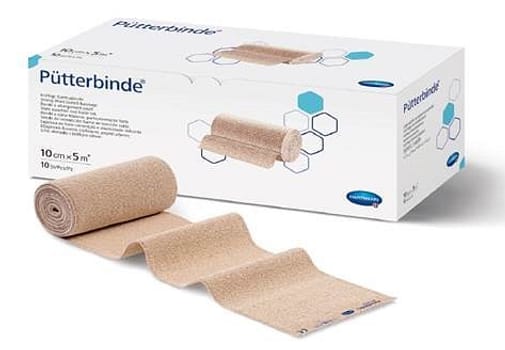 Pütter, kortstræksbind, beige, 8 cm x 5 m