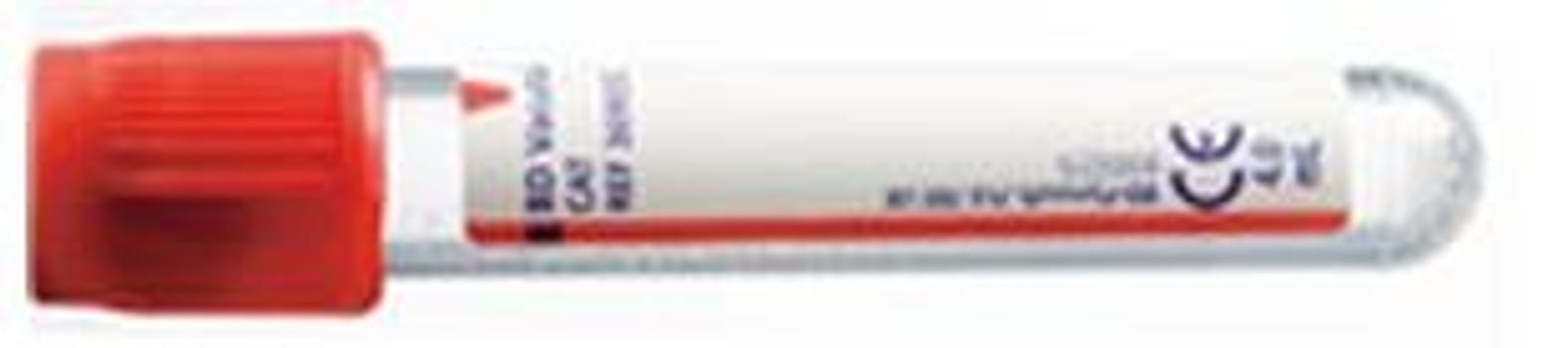 Vacutainer, glas, rød uden tilsætning, silikoneret, 5/4 ml
