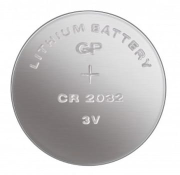 GP, knapcellebatteri, lithium 3V, CR2032