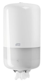 Tork, dispenser til aftørringsruller M1 mini, hvid, Ø 14 cm