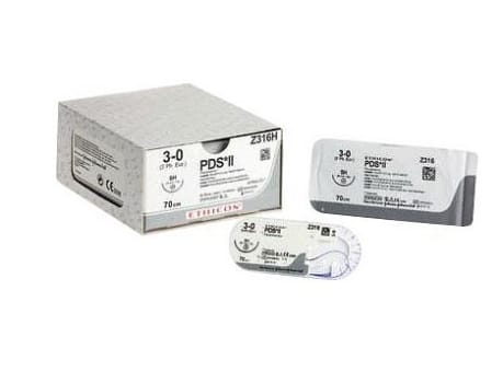 Ethicon PDS, sutur, violet, monofil, 70 cm, CT-1 nål, steril, 2-0