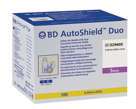 BD Autoshield, penkanyle duo, steril, 5 mm x 0,3 mm (30G)