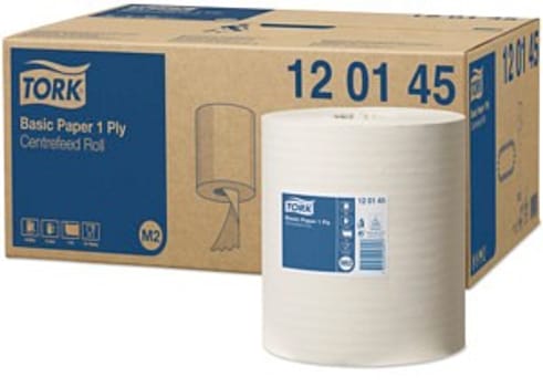 Tork Universal, 1-lags aftørringspapir, hvid 310, M2 centerfeed, 19 cm x 21,5 cm x 300 m