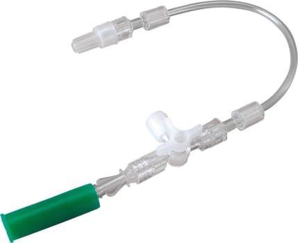 Konnektor L/L, til drænage, /urinpose m/3 vejshane, 15 cm sl. steril