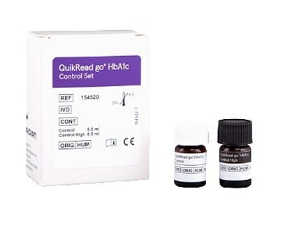 QuikRead go, HbA1c kontrol sæt, 1 normal, 1 høj