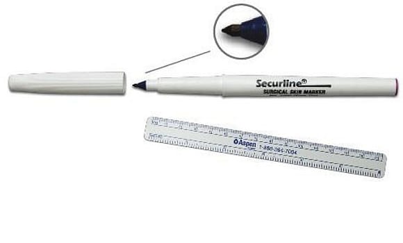 Securline, mærkepen incl. linial, regular tip, steril, violet