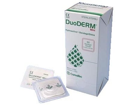 DuoDERM Mini, sårbandage, med hæftekant, steril, 5 cm x 5 cm