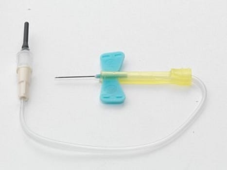 Vacutainer, veneprøvetagningssæt, blå, safety-lok, steril, 23G x 3/4in, 0,6 mm x 19 mm