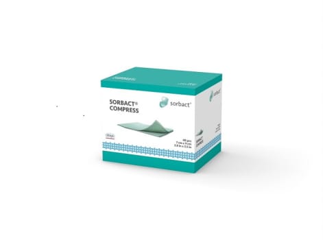 Sorbact, kompres, acetatvæv, steril, 7 cm x 9 cm