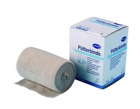 Pütter, kortstræksbind, beige, 12 cm x 5 m