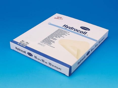 Hydrocoll Standard, hydrocolloid bandage med affasende kanter, steril, 10 cm x 10 cm