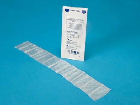 Surgicel, inORIGINALinhæmostatisk cellulose kompres, steril, 5 cm x 35 cm