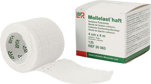 Mollelast Haft, gazebind, selvhæftende, 4 cm x 4 m