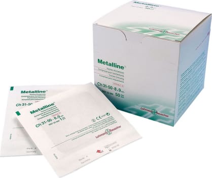 Metalline, trakeo kompres steril, passer til ch. 31-ch. 50, 8 cm x 9 cm