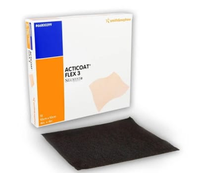 Acticoat Flex 3, sårkontaktlag med sølv, steril, 10 cm x 10 cm