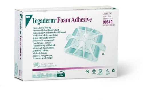 Tegaderm Foam, skumbandage, med klæb, sårpude 14x17,1cm oval, ste, 19 cm x 22,2 cm