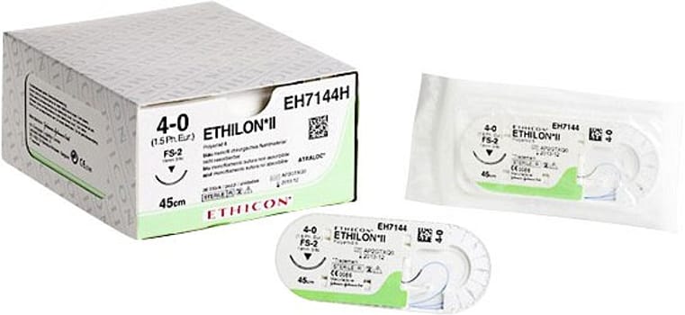 Ethicon Ethilon, sutur, sort, 45 cm med FS-2 nål, steril, 5-0