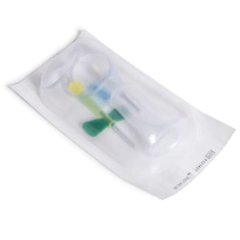 BD Vacutainer, sommerfugl, grøn, Safety-lok, m/holder, 305mm sl., 21G x 3/4in, 0,8 mm x 19 mm
