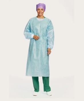 Barrier, beskyttelseskittel, væskeafvisende, hvid, large