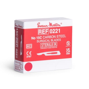 Swann-Morton, skalpelblad nr. 15C, carbonstål, steril