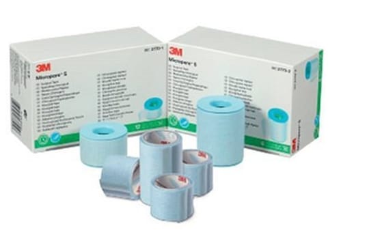 3M, kirurgisk tape med silikoneklæber, blå, 2,5 cm x 5 m