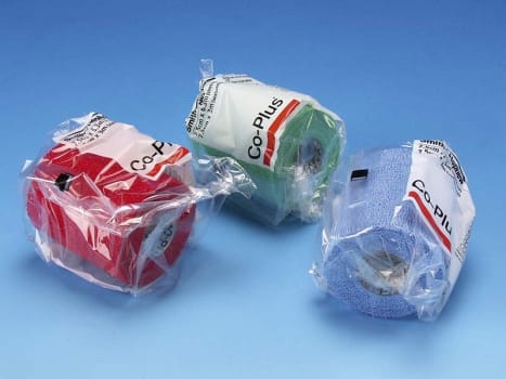 Co-Plus, selvhæftende bind, assorterede farver, latexfri, 7,5 cm x 2 m (4,5 m)