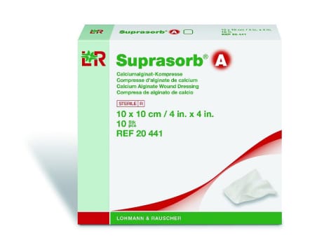 Suprasorb A, alginatkompres, steril, 10 cm x 10 cm