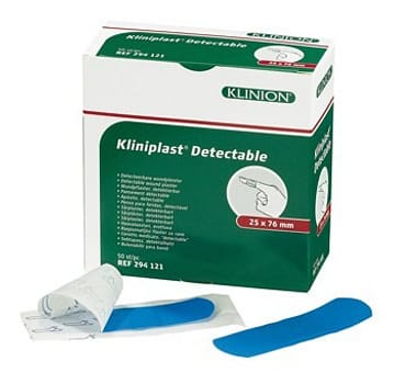 Kliniplast, detectable plaster, blå, 25 mm x 76 mm