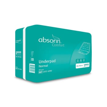 Absorin Comfort, underlag engangs, dag, blå, 1200 ml, 60 cm x 90 cm