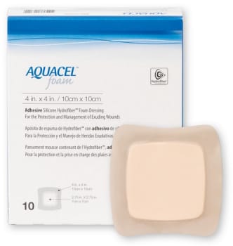 Aquacel Foam, skumbandage m. hydrofiber/silikone border, steril, 8 cm x 8 cm