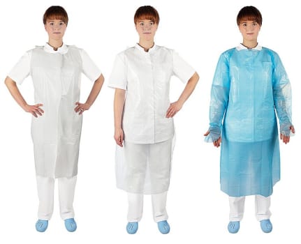 Klinion Protection, forklæde med smæk, transparent, 25 my, 81 cm x 125 cm, 0,025 mm