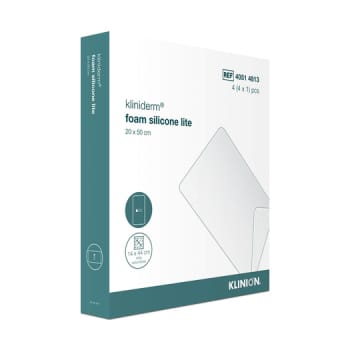 Kliniderm Foam Silikone Lite, skumbandage tynd, med silikone, steril, 20 cm x 50 cm