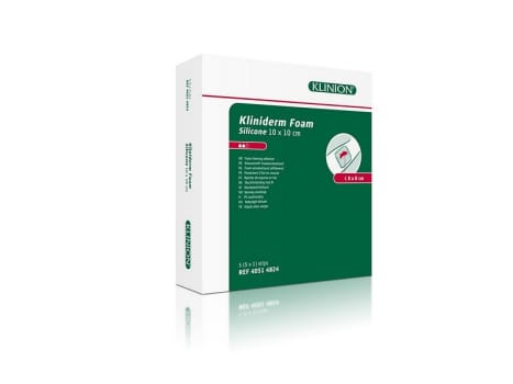 Kliniderm Foam Silikone, skumbandage, steril, 10 cm x 10 cm