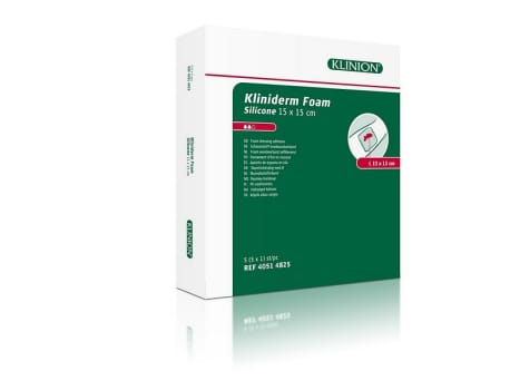 Kliniderm Foam Silikone, skumbandage, steril, 15 cm x 15 cm