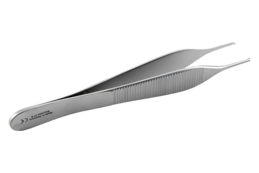 Medicon, pincet, Adson, kirurgisk, lige, 1x2 tænder, 12 cm