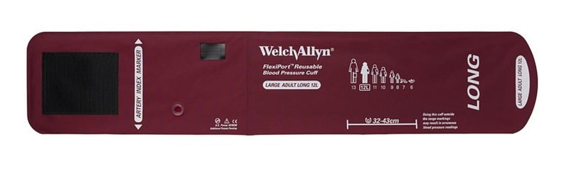 Welch Allyn FlexiPort, manchet voksen stor lang u/ slange, 32-43 cm
