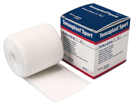 Tensoplast sport, klæbende bind, kort stræk, latexfri, 8 cm x 2,5 m