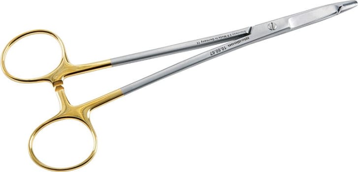 Medicon, nåleholder, Olsen-Hegar, med saks, hårdmetal, 14 cm